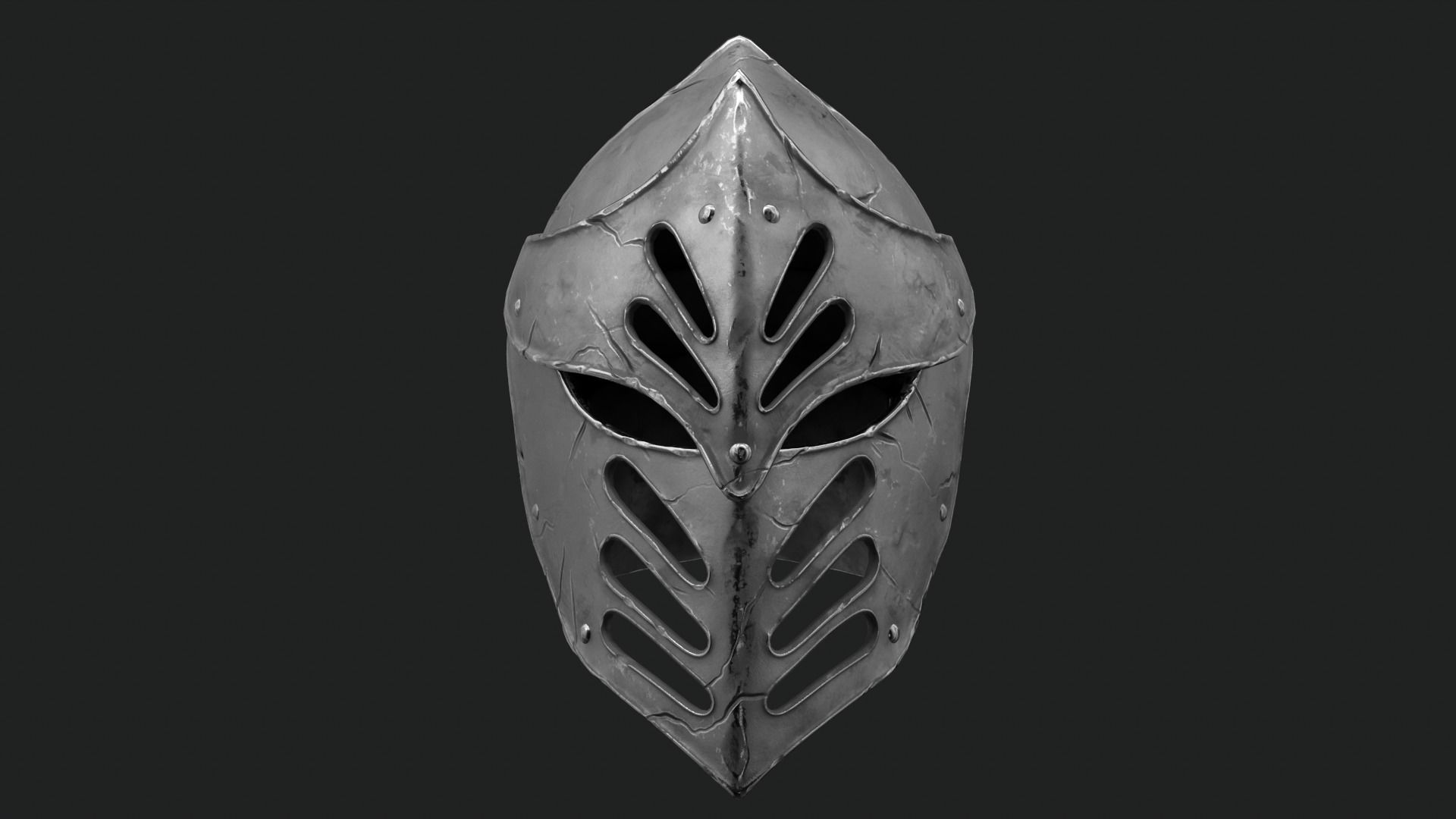 Helmet Dark Knight Low-poly 3D model_19