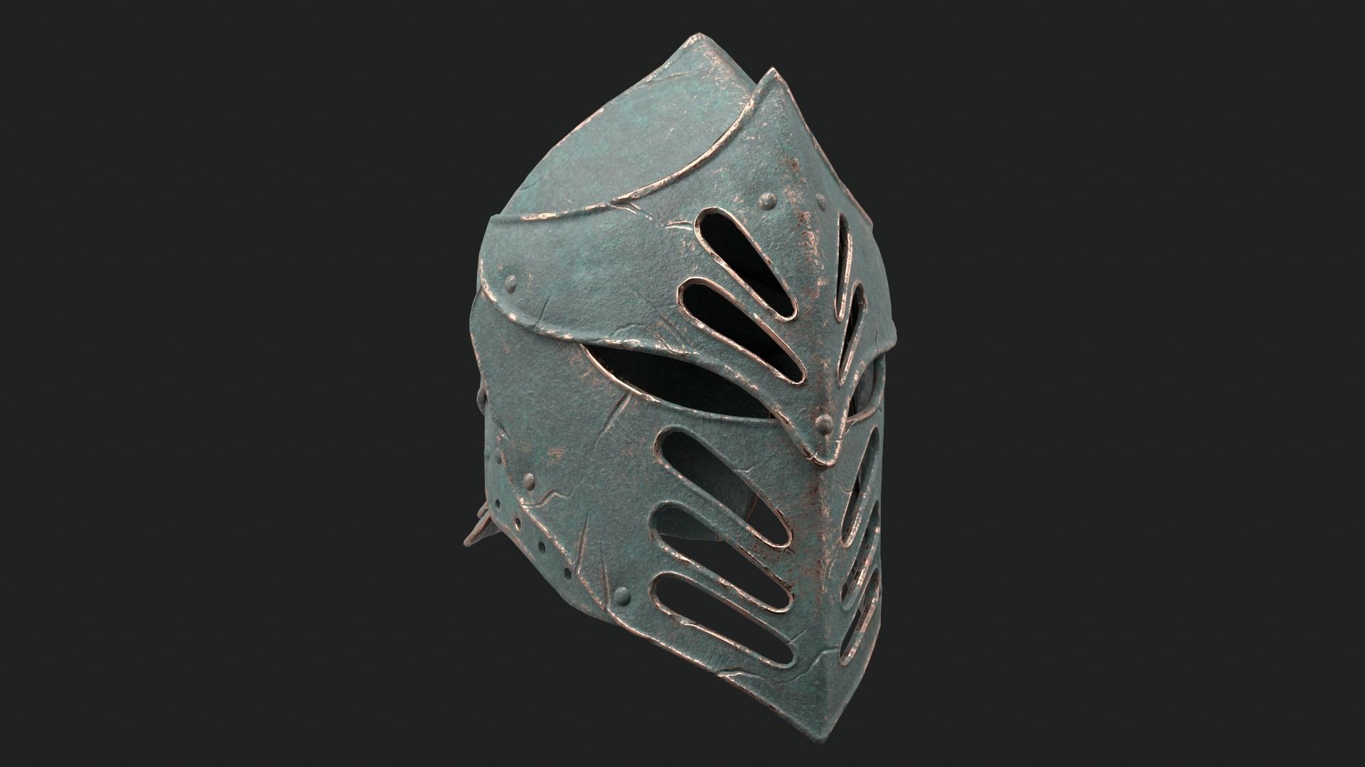 Helmet Dark Knight Low-poly 3D model_25