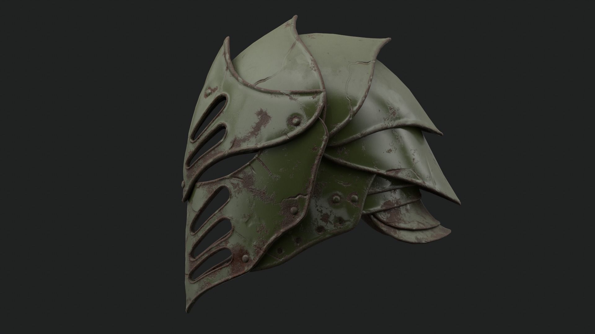 Helmet Dark Knight Low-poly 3D model_30