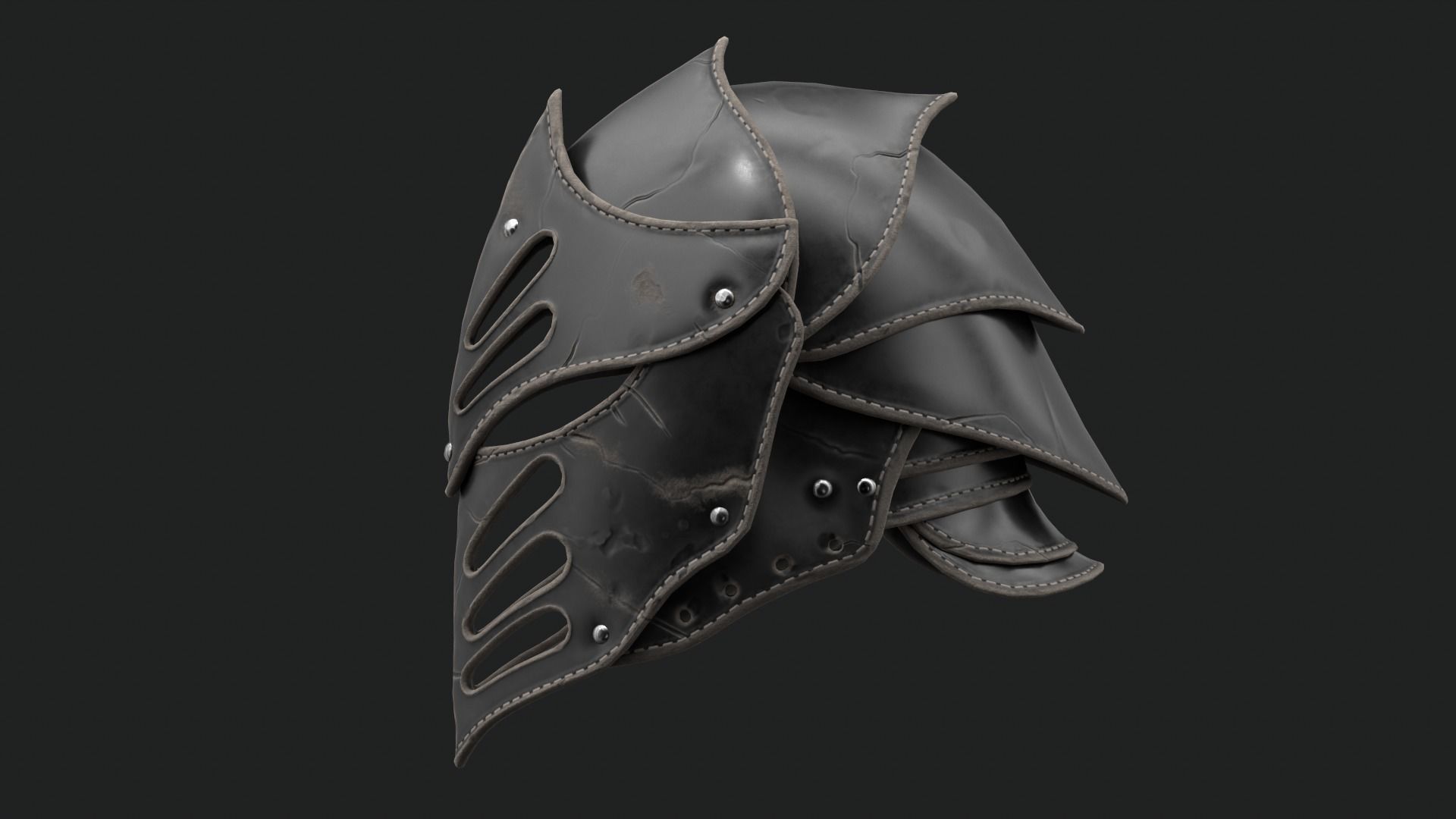 Helmet Dark Knight Low-poly 3D model_28