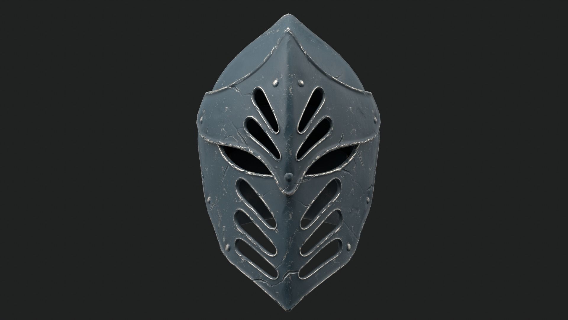 Helmet Dark Knight Low-poly 3D model_20