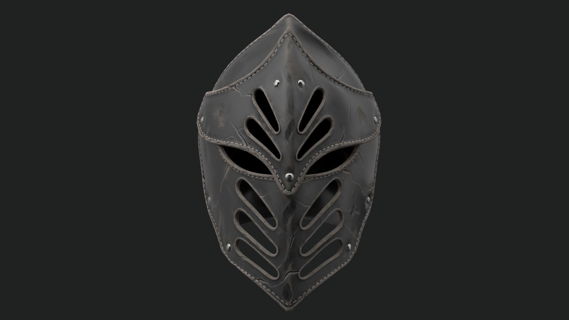 Helmet Dark Knight Low-poly 3D model_14