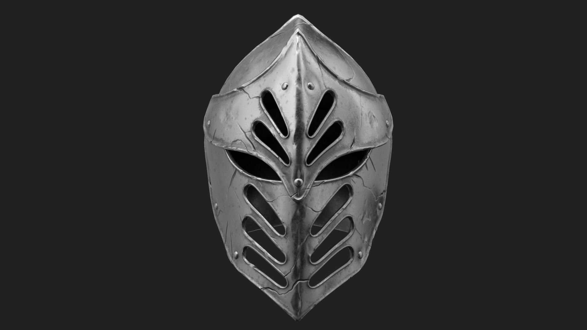 Helmet Dark Knight Low-poly 3D model_17