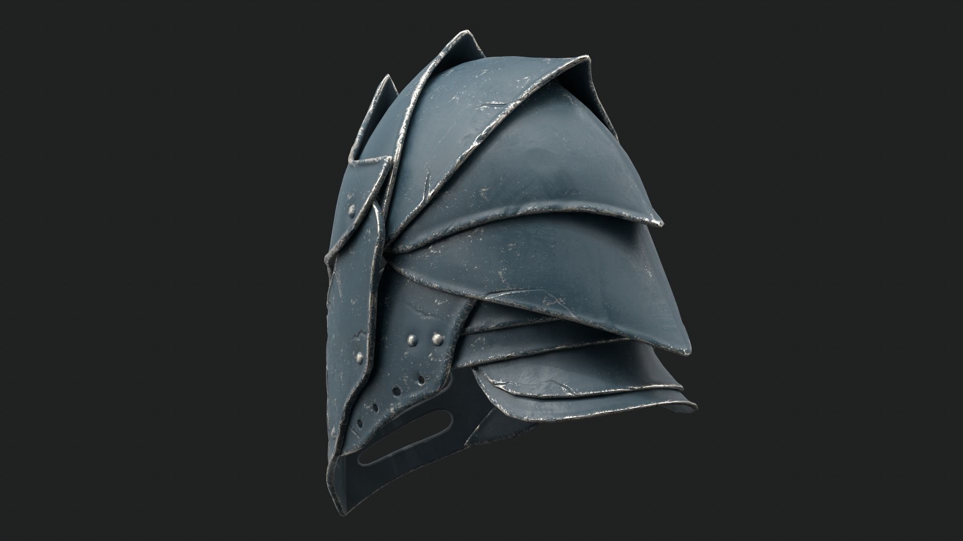 Helmet Dark Knight Low-poly 3D model_39