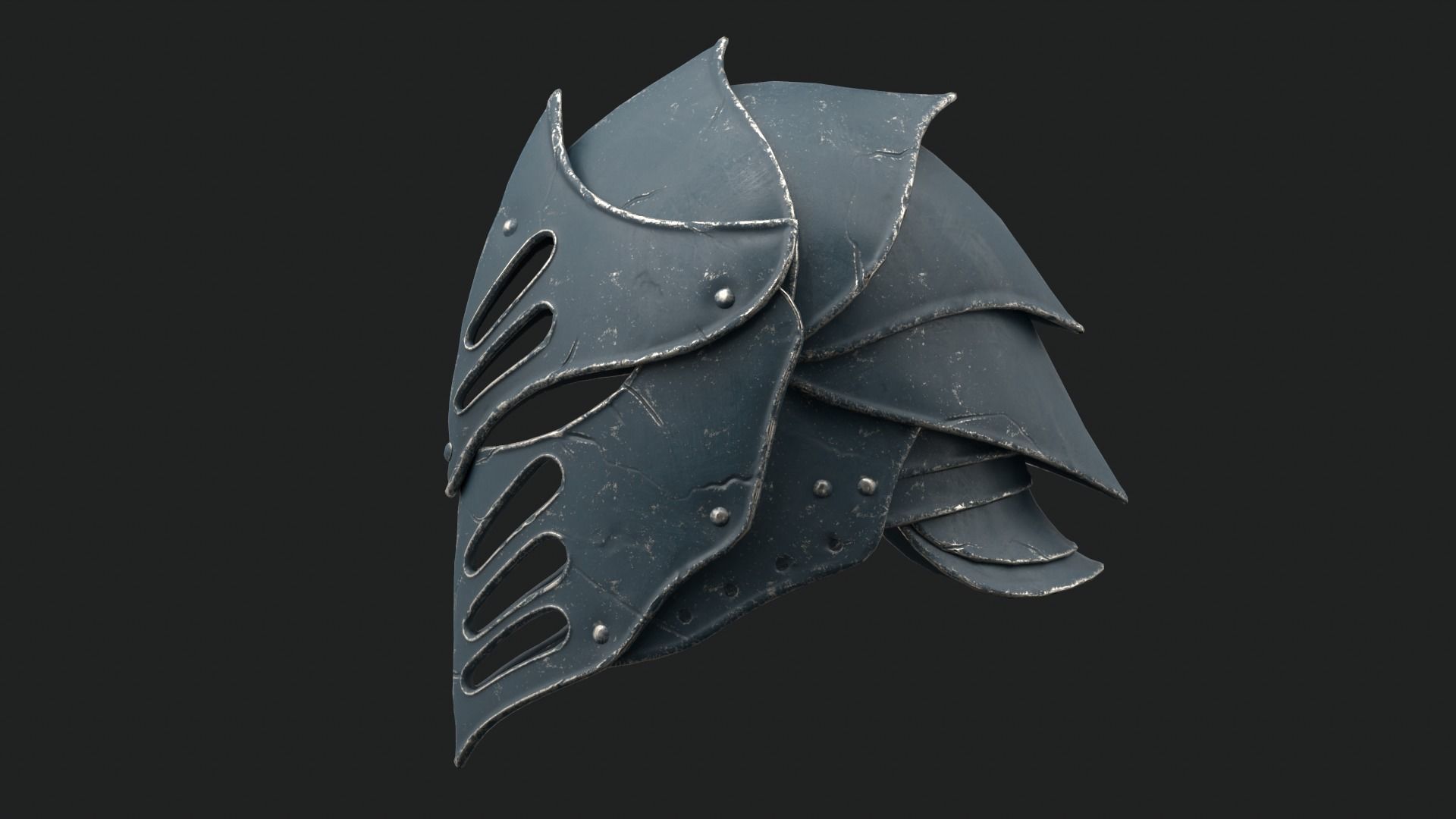 Helmet Dark Knight Low-poly 3D model_34