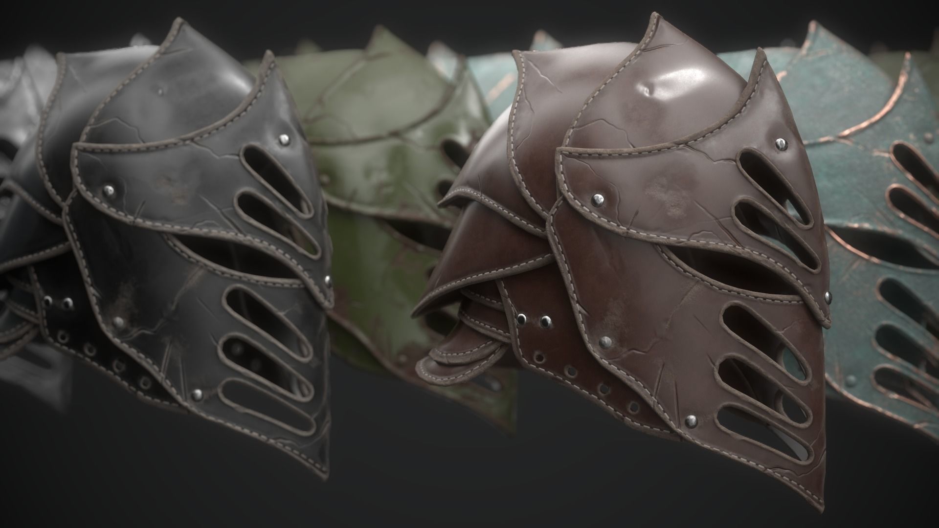 Helmet Dark Knight Low-poly 3D model_47