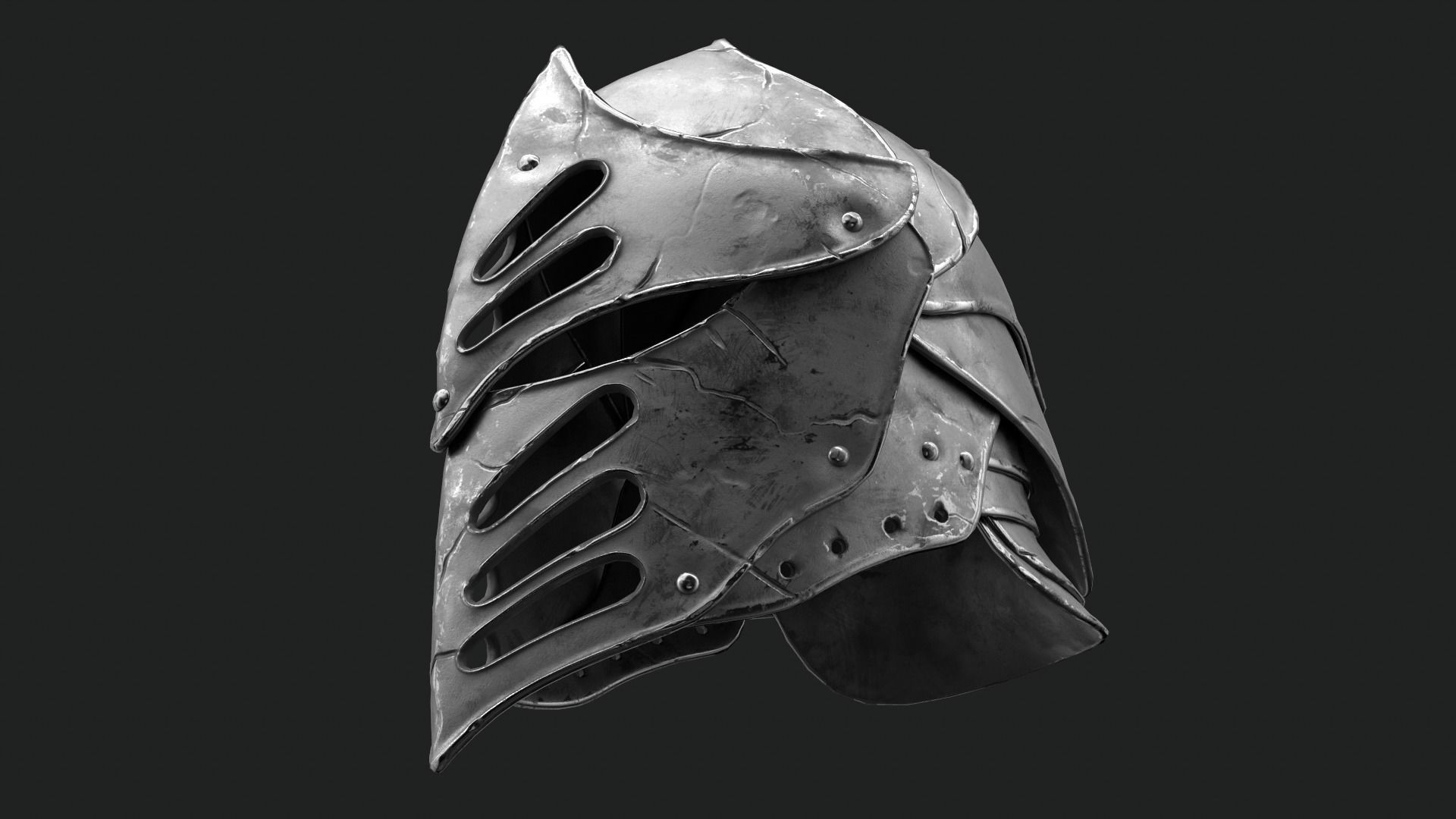 Helmet Dark Knight Low-poly 3D model_44