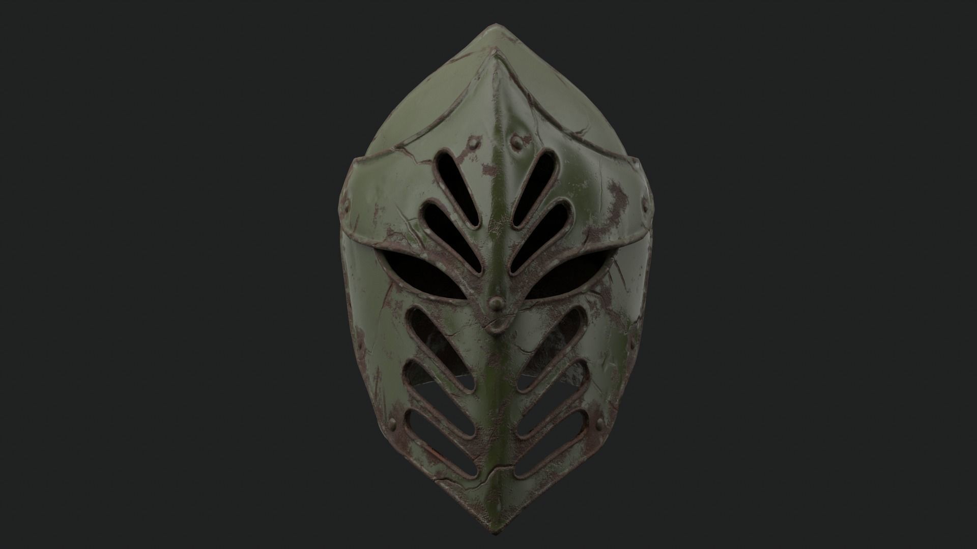 Helmet Dark Knight Low-poly 3D model_16