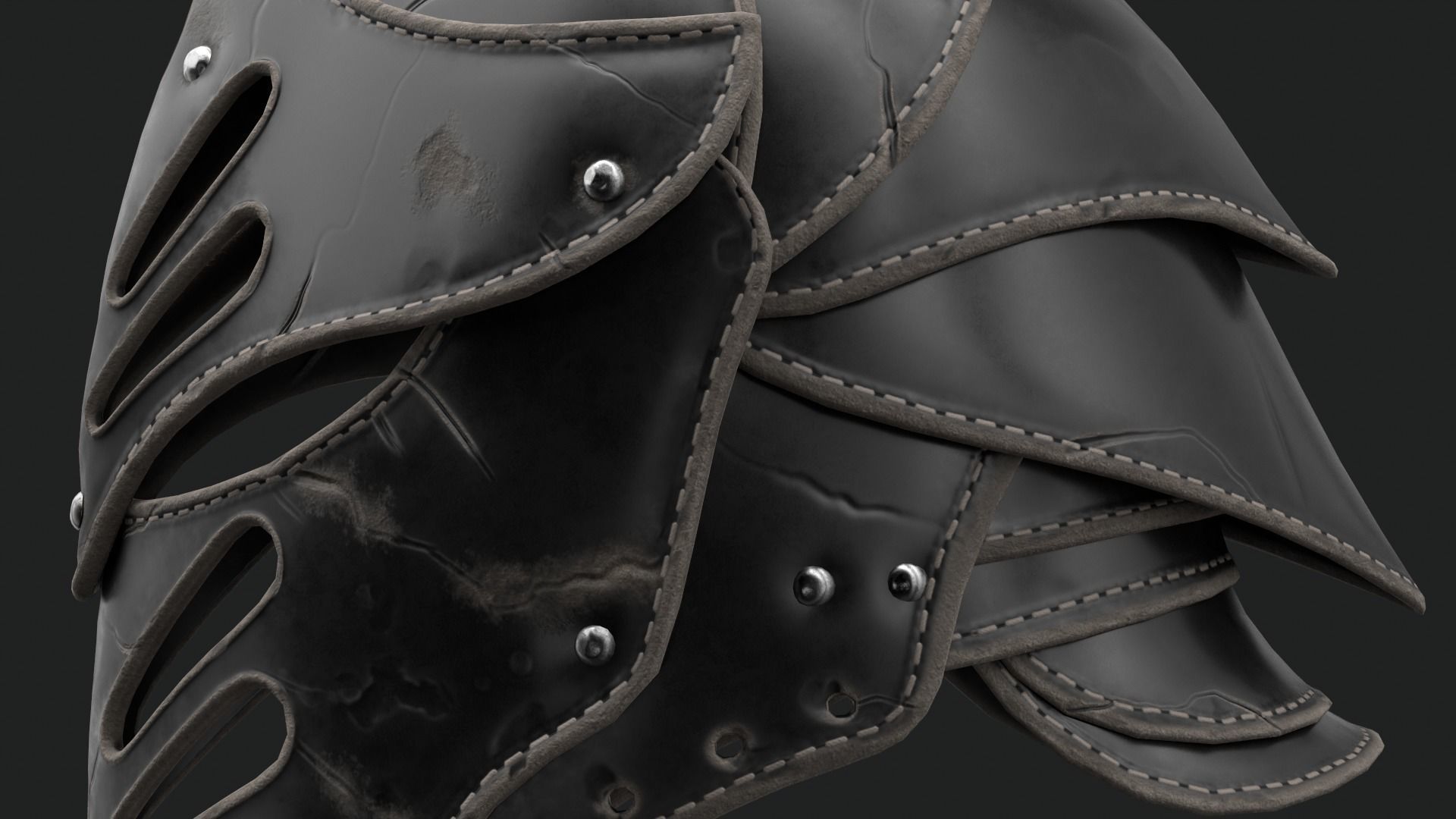 Helmet Dark Knight Low-poly 3D model_2