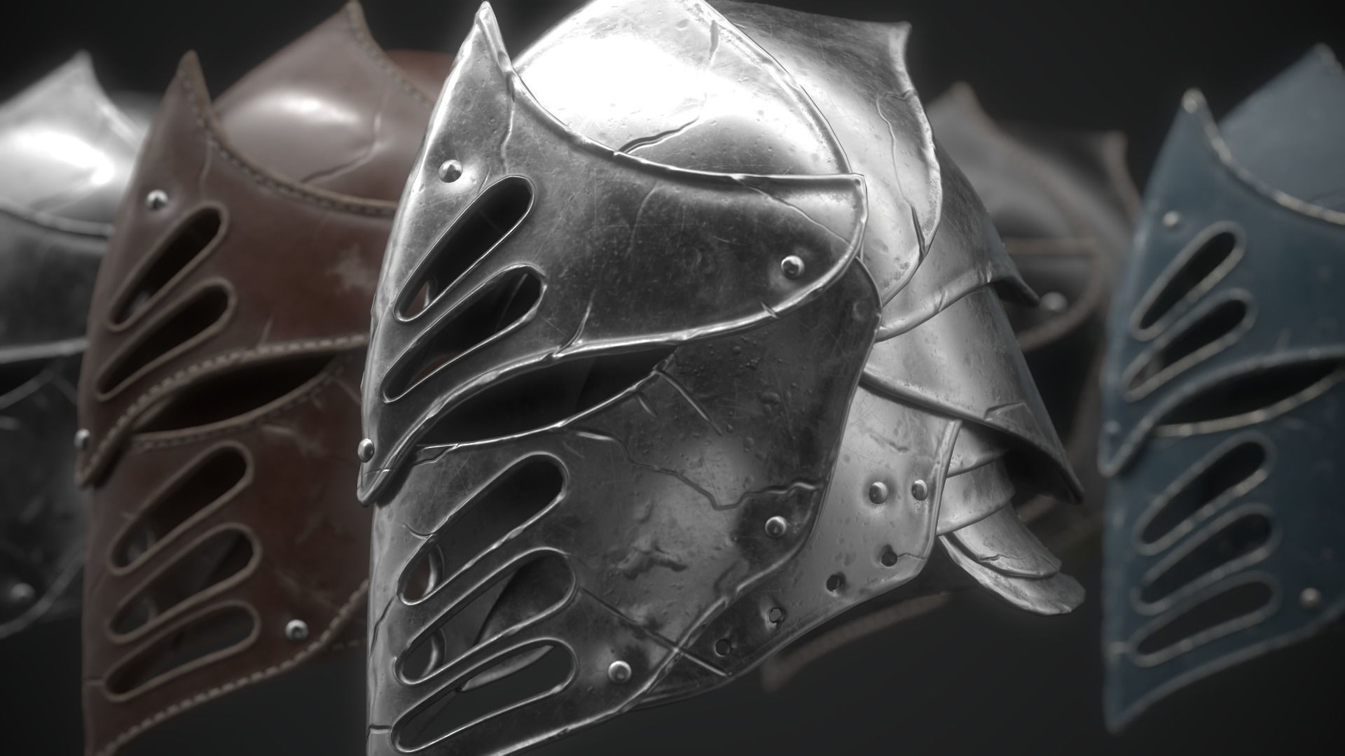 Helmet Dark Knight Low-poly 3D model_48