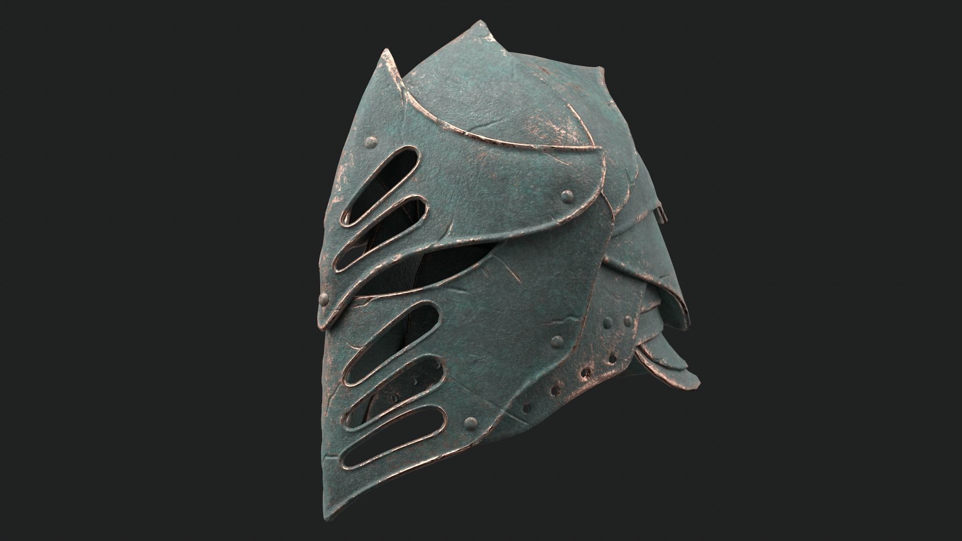 Helmet Dark Knight Low-poly 3D model_6