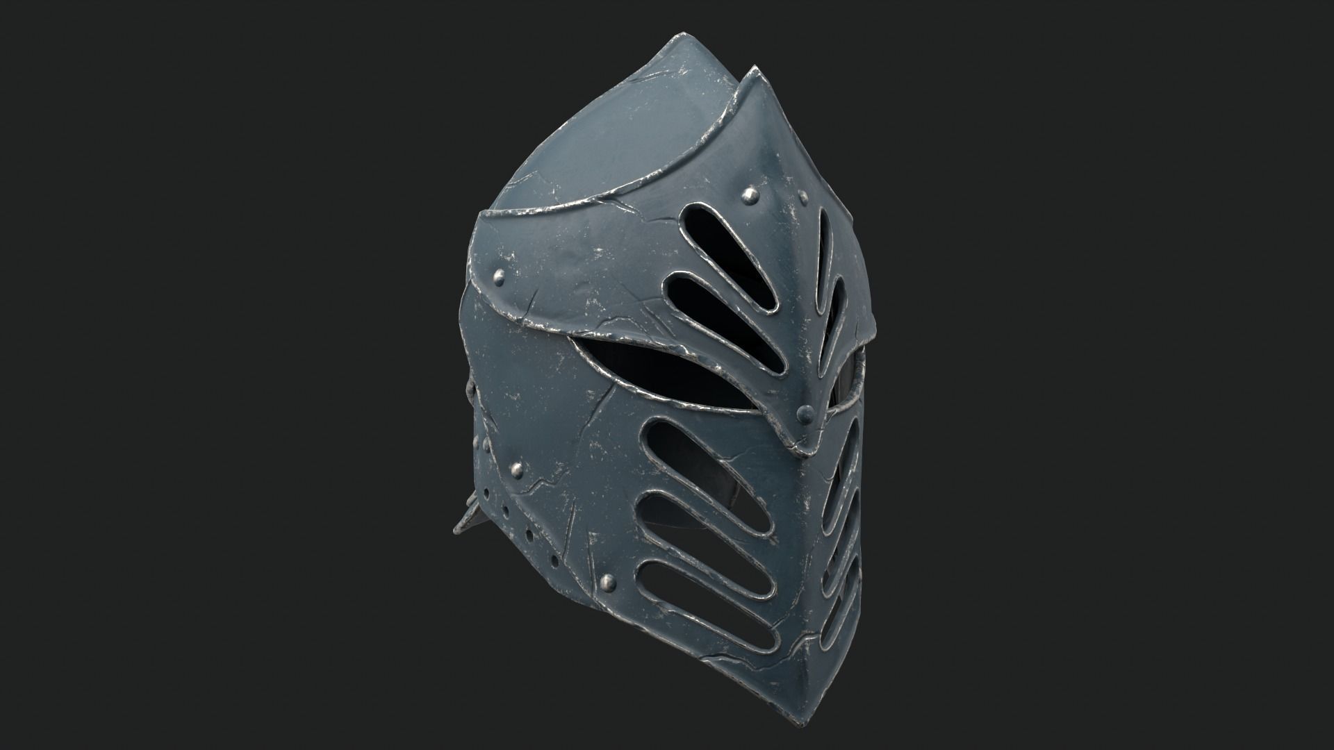 Helmet Dark Knight Low-poly 3D model_27