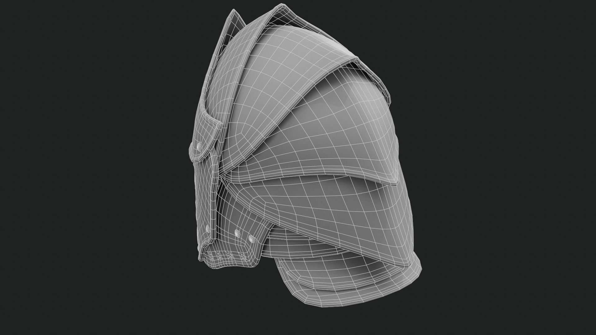 Helmet Dark Knight Low-poly 3D model_51