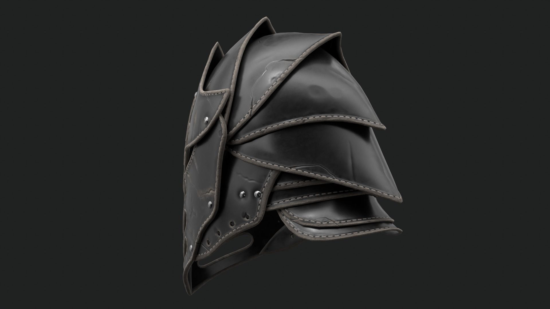 Helmet Dark Knight Low-poly 3D model_35