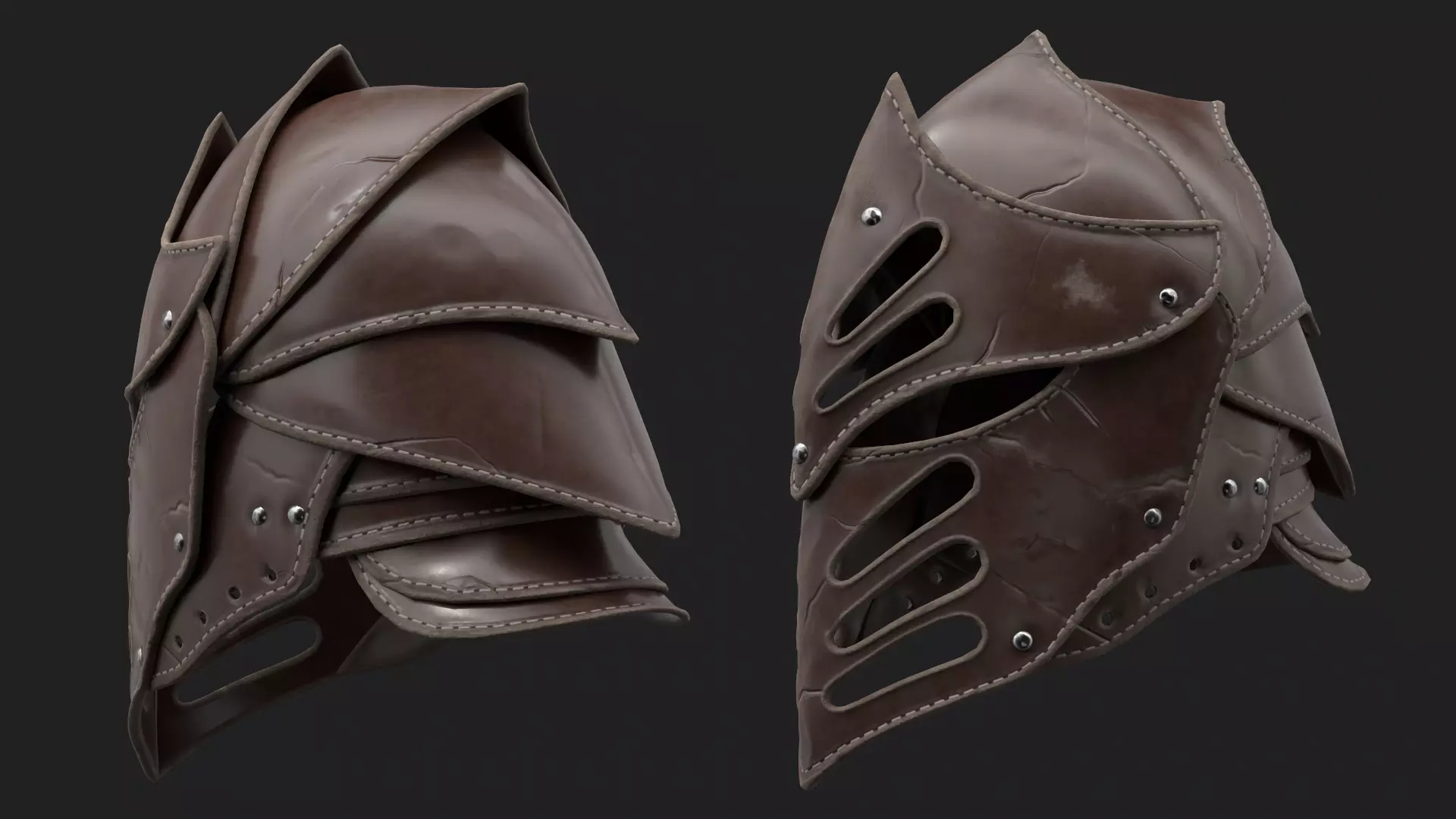 Helmet Dark Knight Low-poly 3D model_0