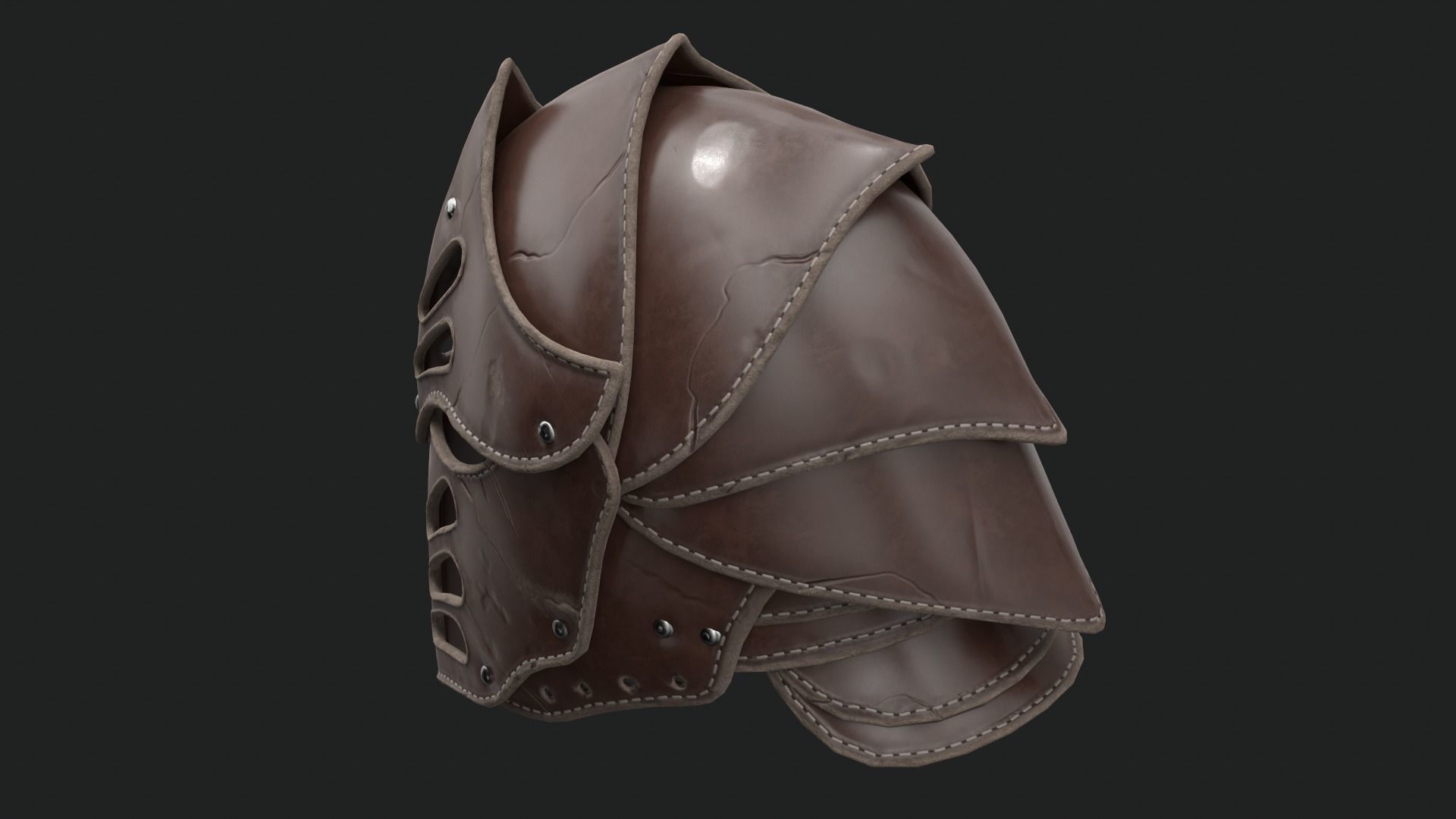 Helmet Dark Knight Low-poly 3D model_41