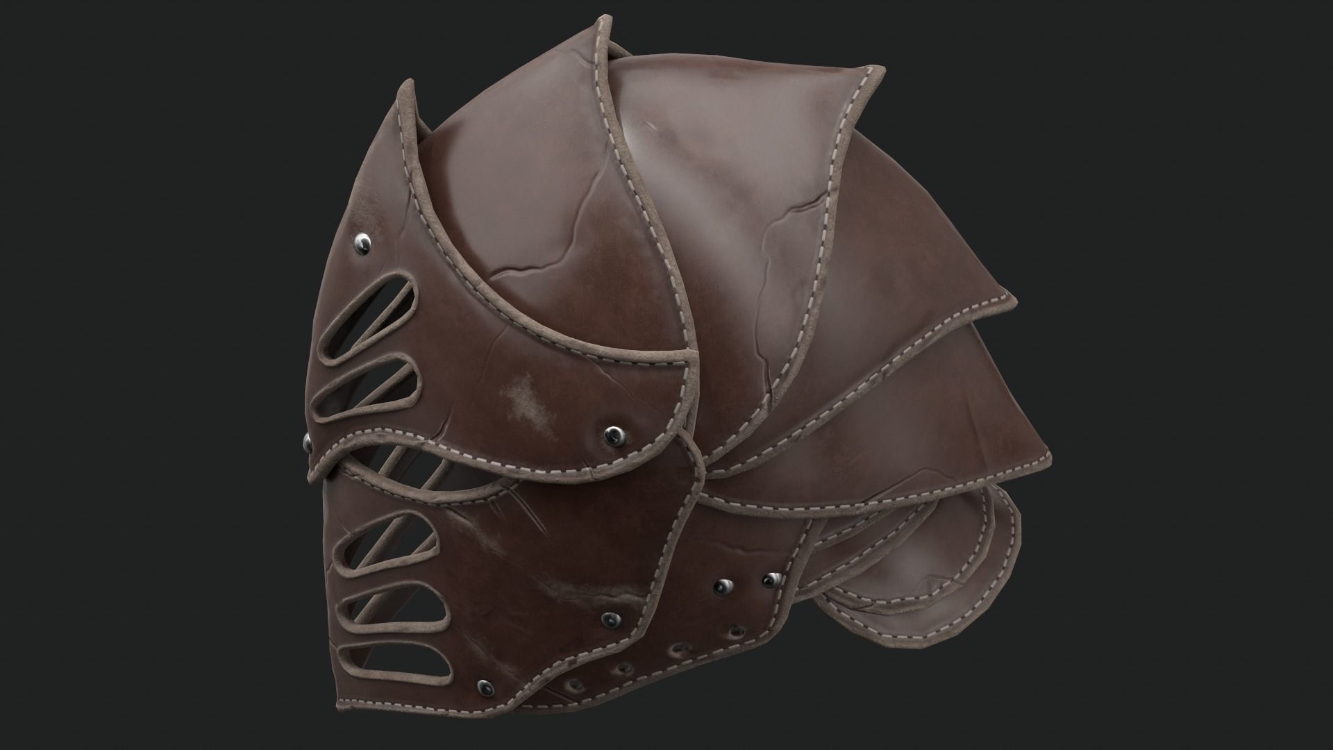 Helmet Dark Knight Low-poly 3D model_46