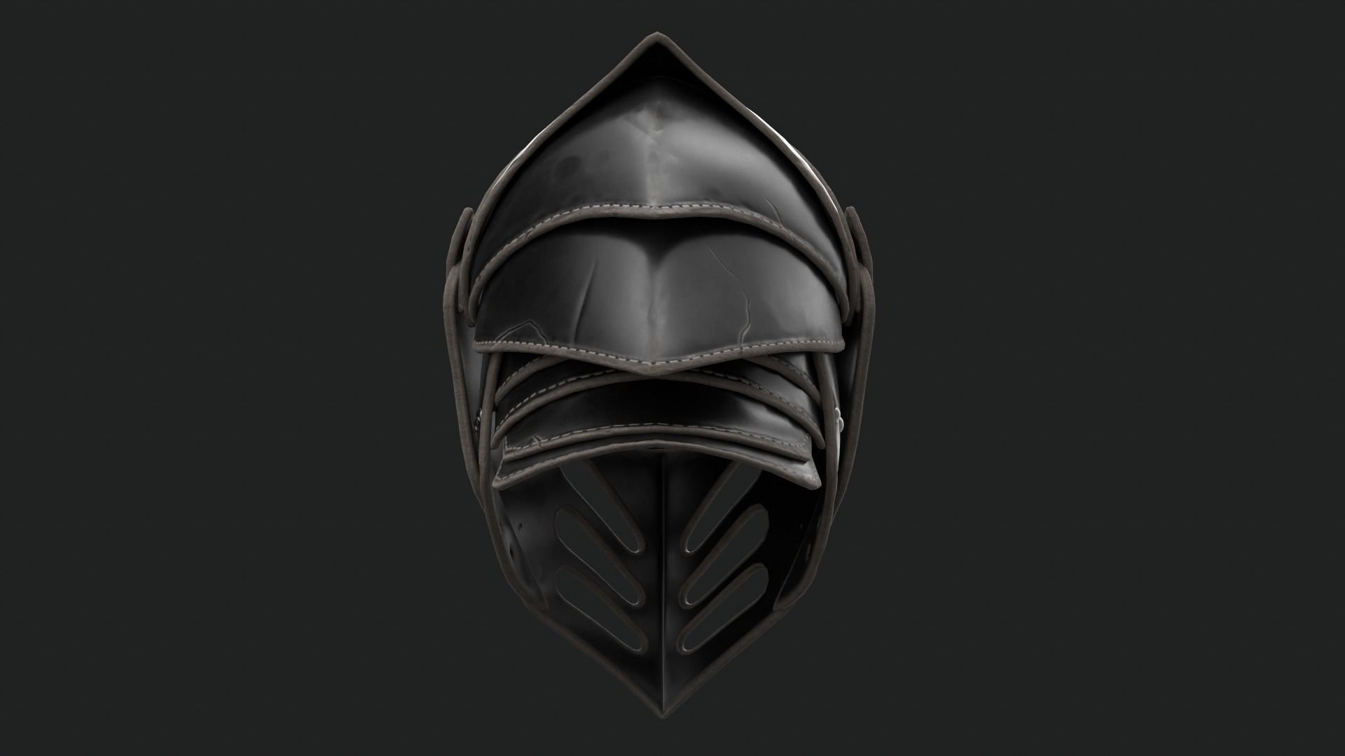 Helmet Dark Knight Low-poly 3D model_40
