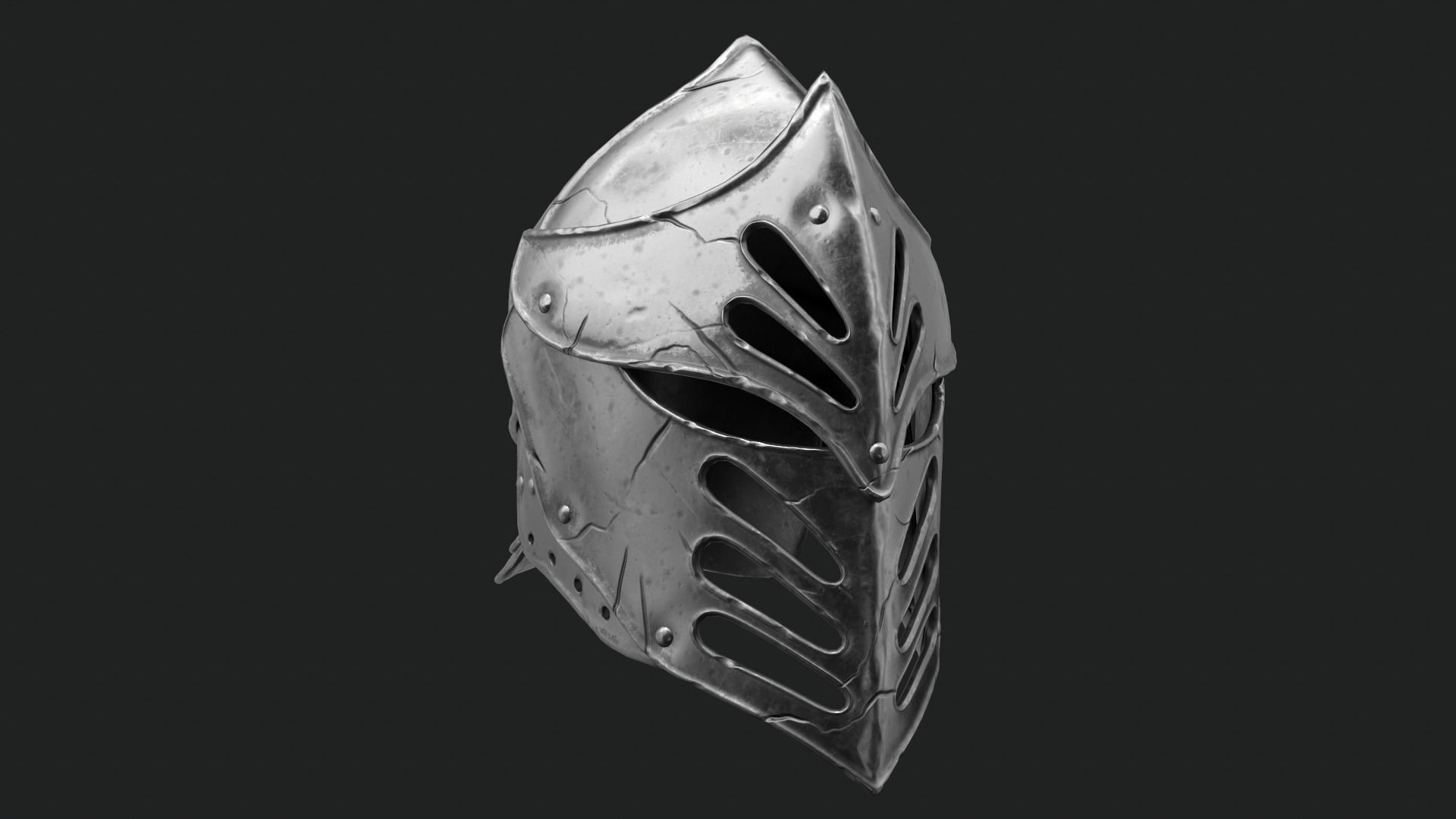 Helmet Dark Knight Low-poly 3D model_24