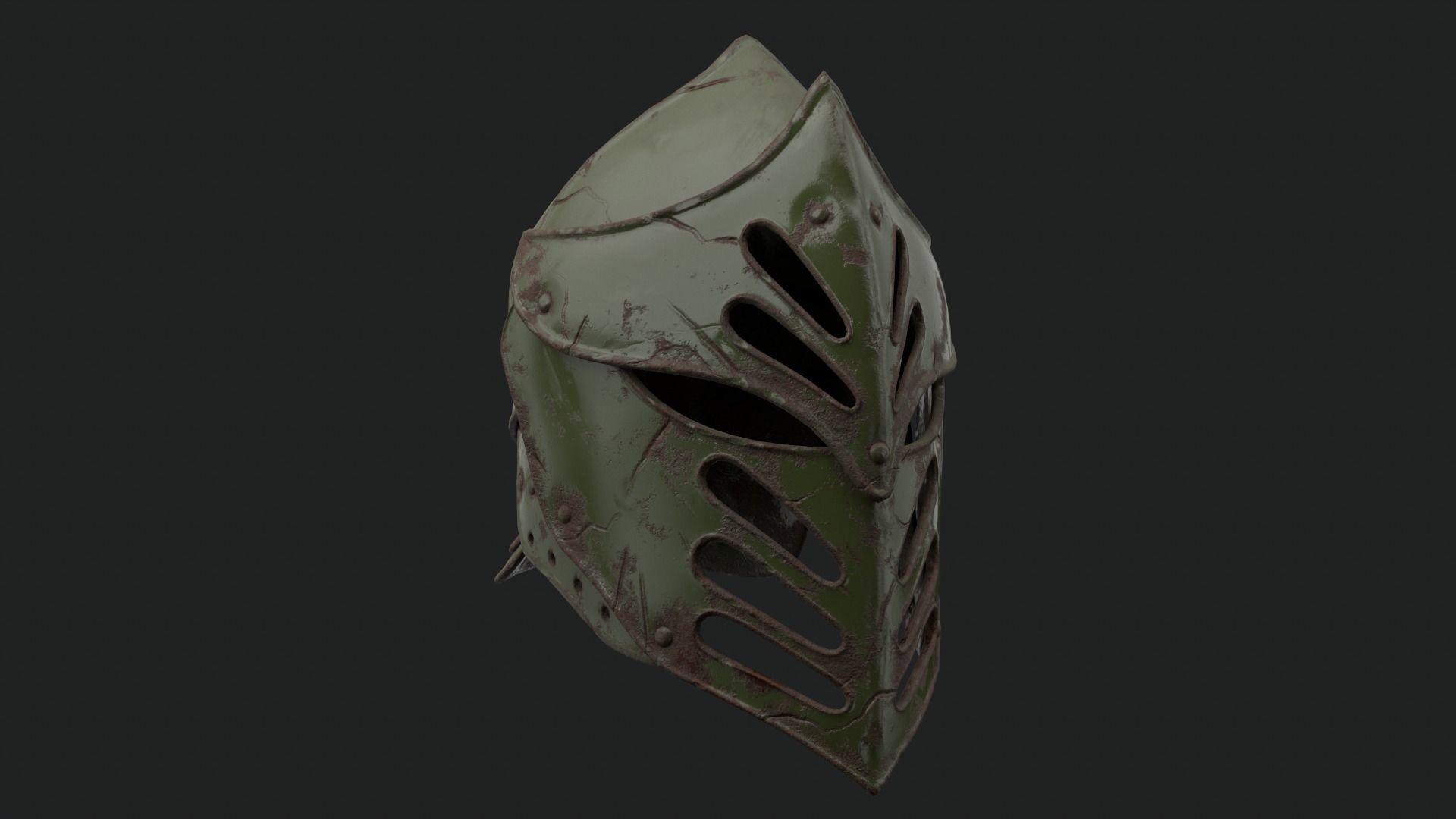 Helmet Dark Knight Low-poly 3D model_23