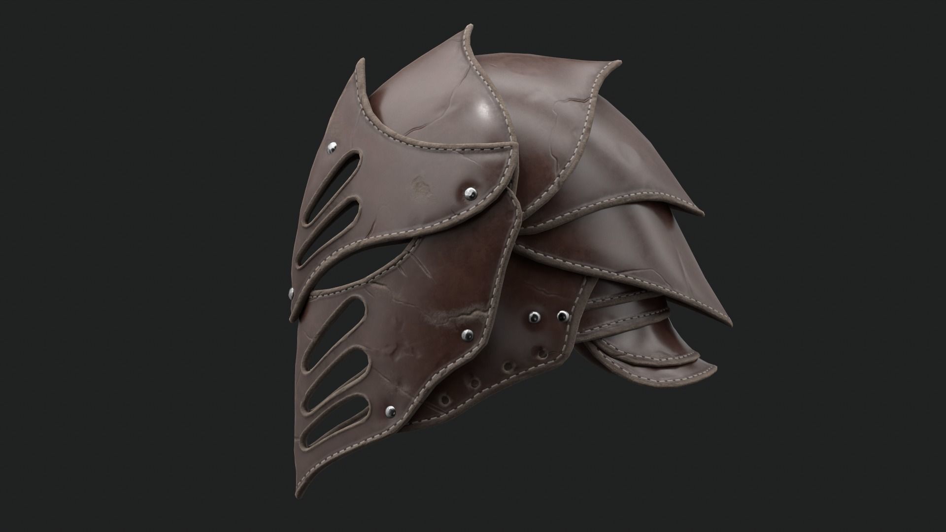 Helmet Dark Knight Low-poly 3D model_29