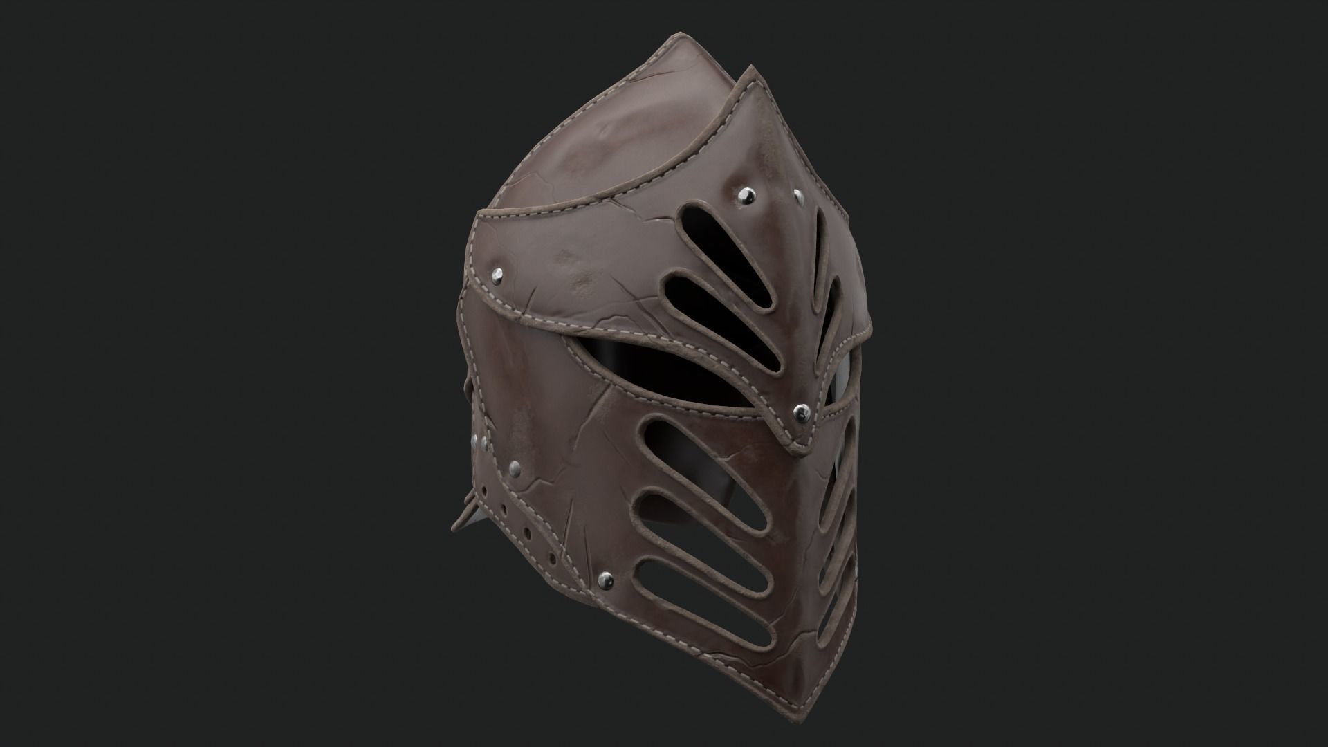 Helmet Dark Knight Low-poly 3D model_22