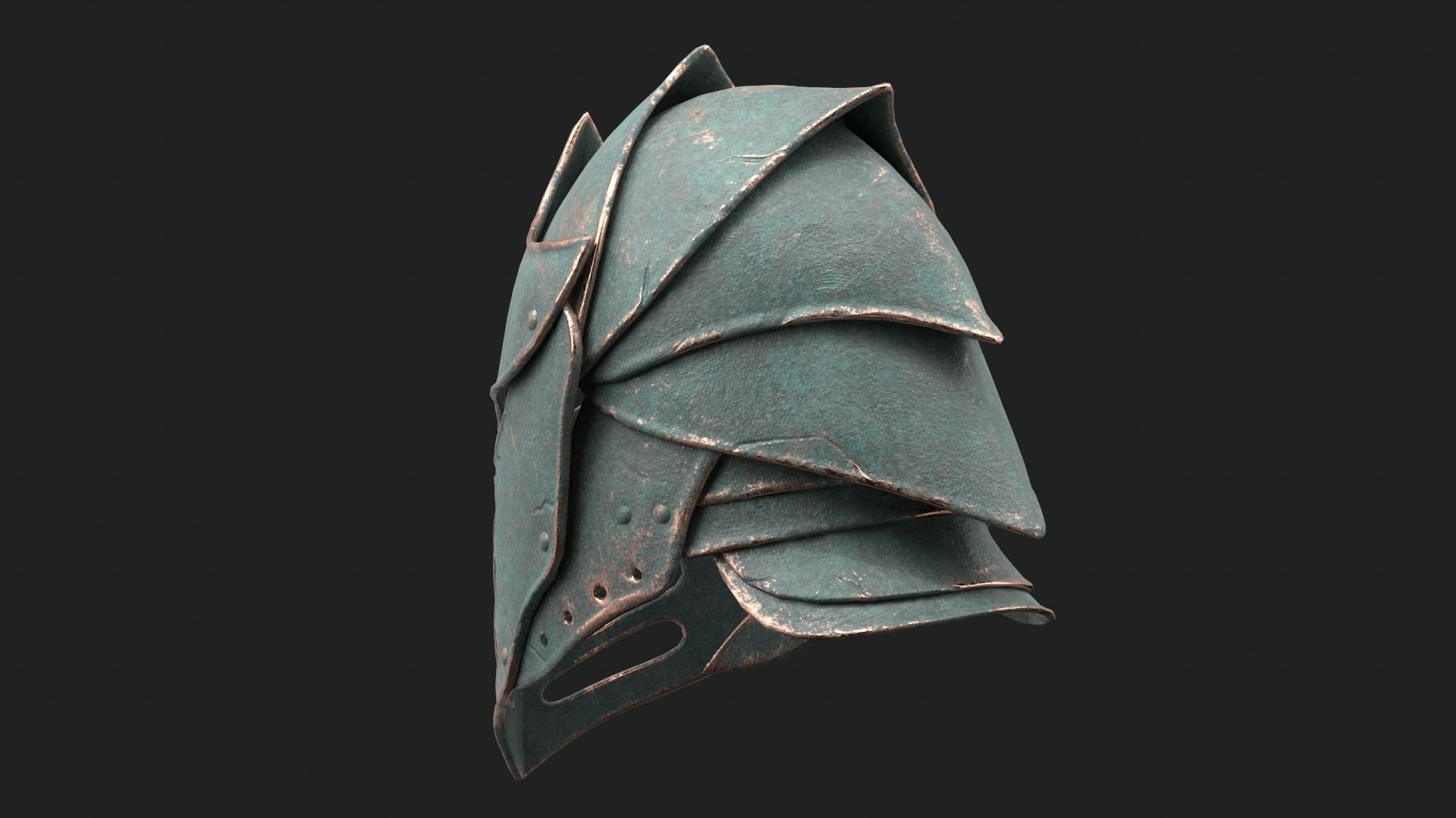 Helmet Dark Knight Low-poly 3D model_37