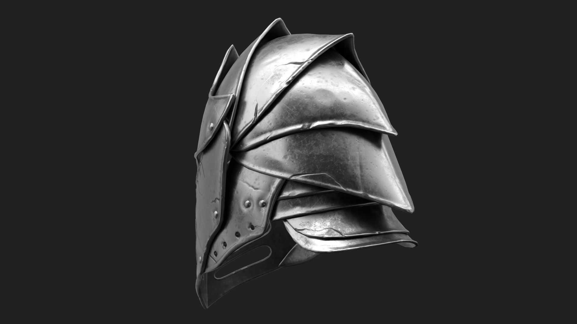 Helmet Dark Knight Low-poly 3D model_53
