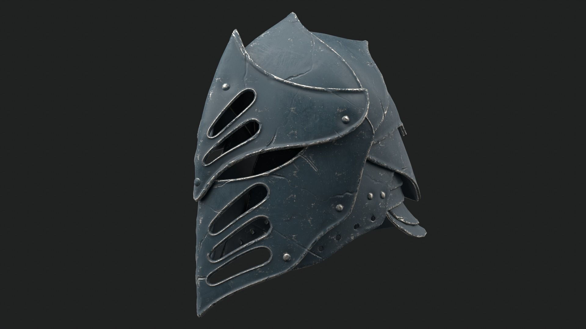Helmet Dark Knight Low-poly 3D model_7