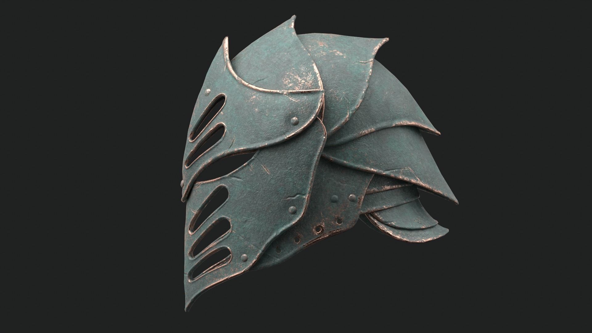 Helmet Dark Knight Low-poly 3D model_32