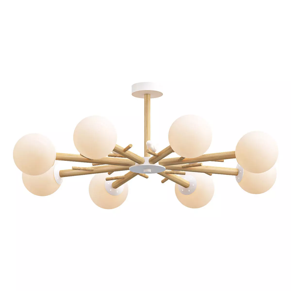 finch light fixture with six balls 3D model_0