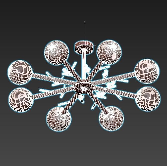 finch light fixture with six balls 3D model_3