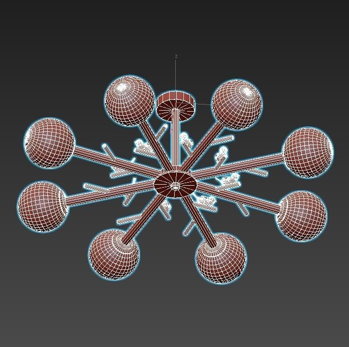 finch light fixture with six balls 3D model_6