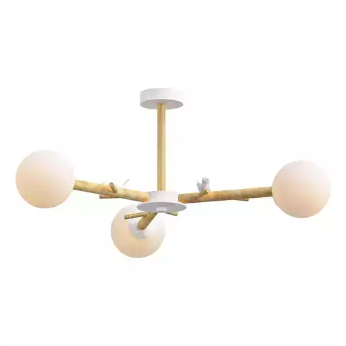 finch ceiling light with three balls hanging from it