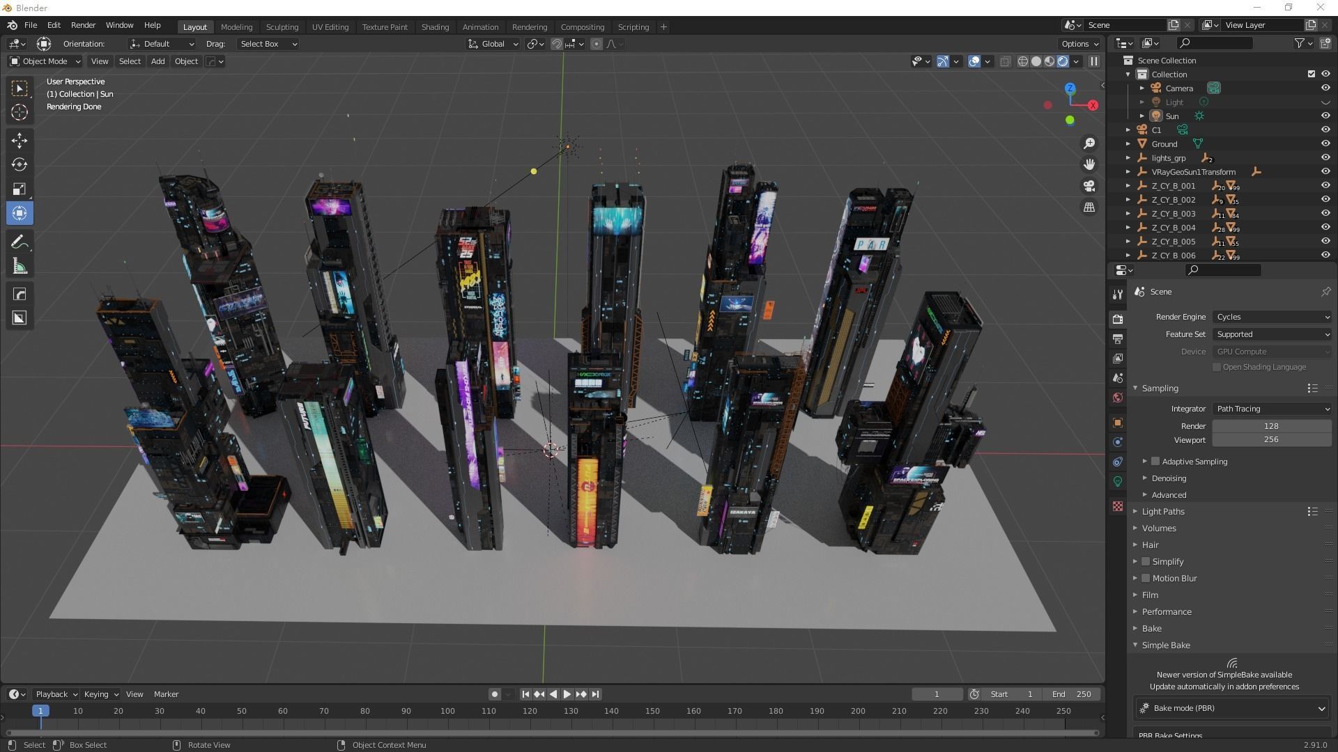 Scifi building Cyberpunk Futuristic building Kitbash Bundle 3D model_15