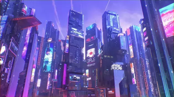 Scifi building Cyberpunk Futuristic building Kitbash Bundle 3D model