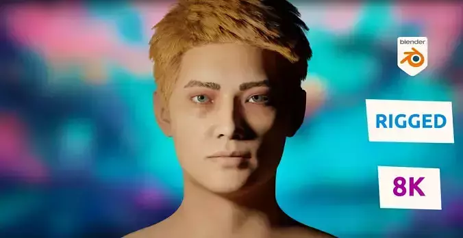 Hyun-Woo Korean realistic rigged Man  Blender