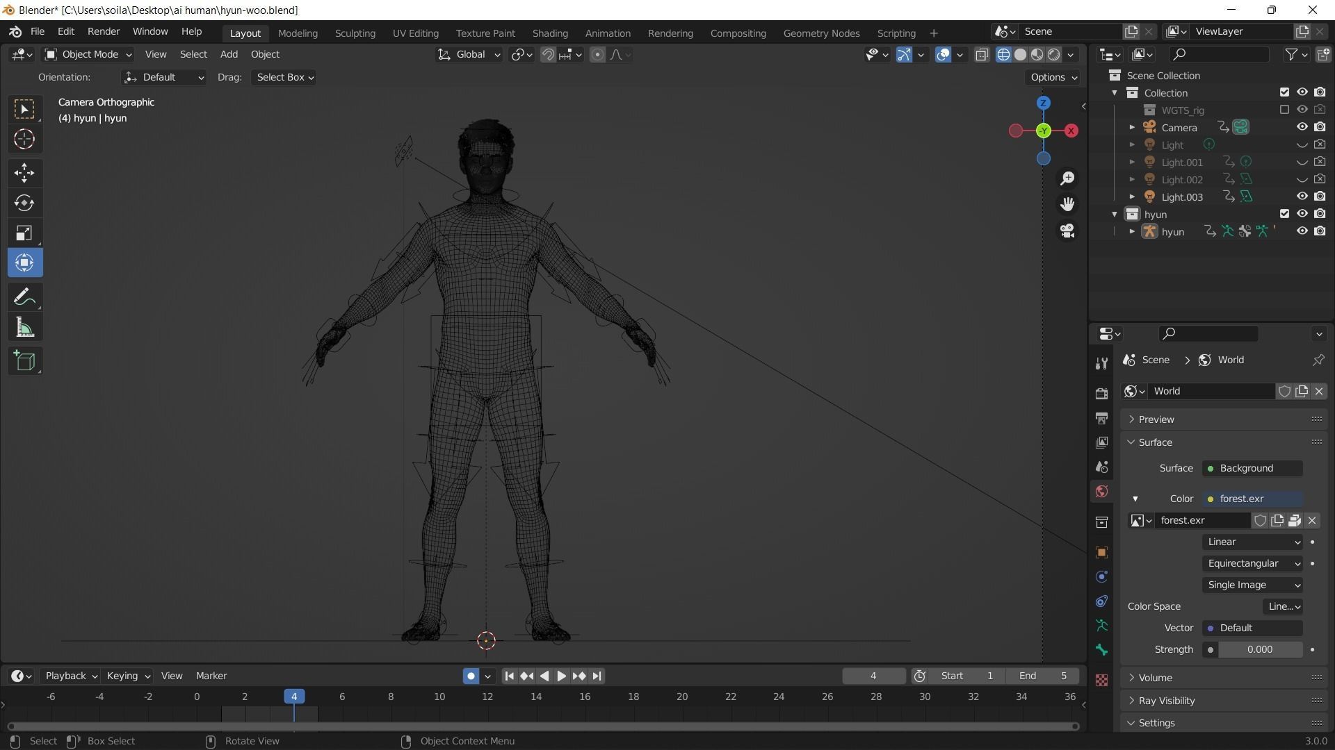 Hyun-Woo Korean realistic rigged Man Blender 3D model_6