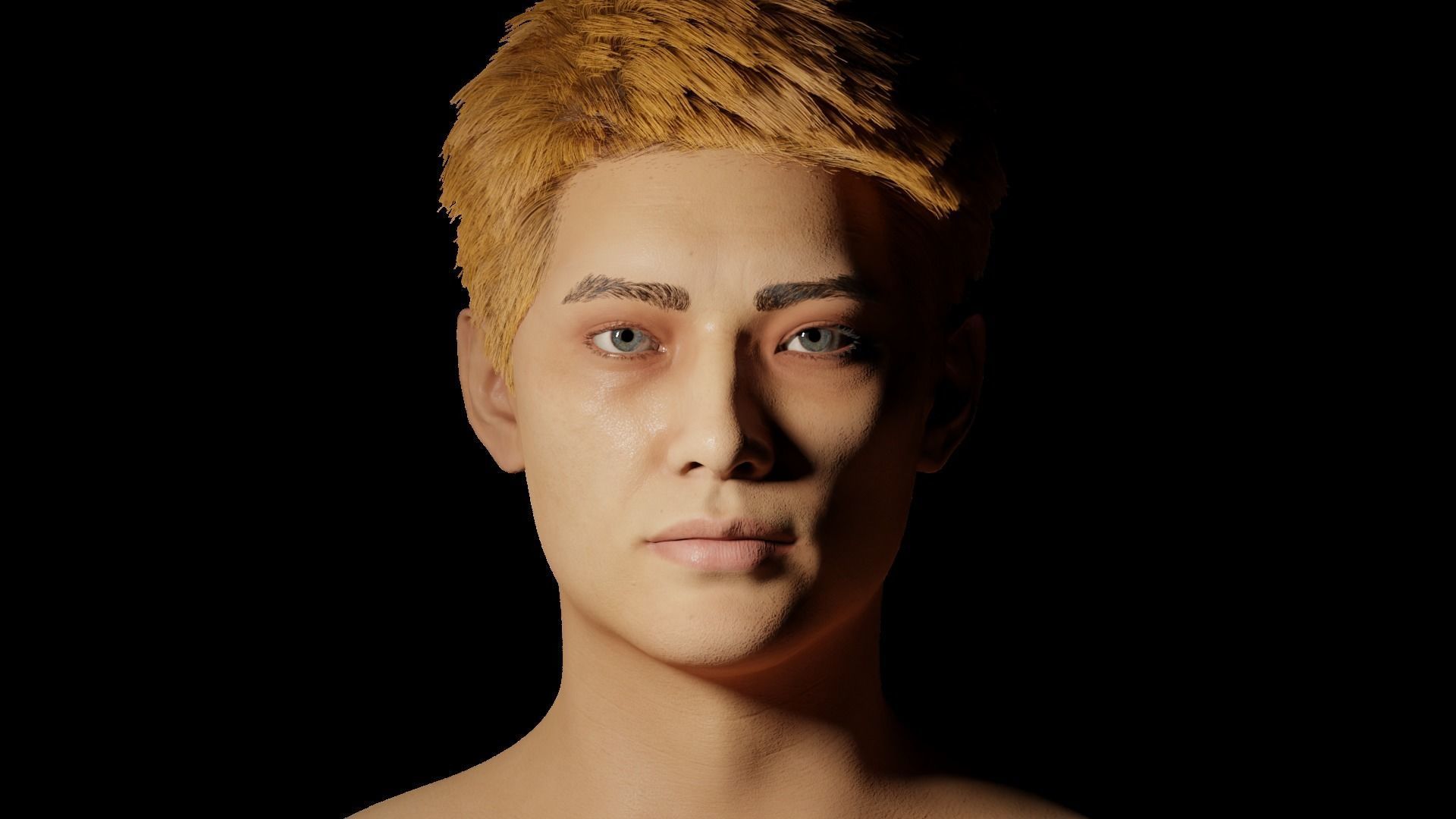 Hyun-Woo Korean realistic rigged Man Blender 3D model_5