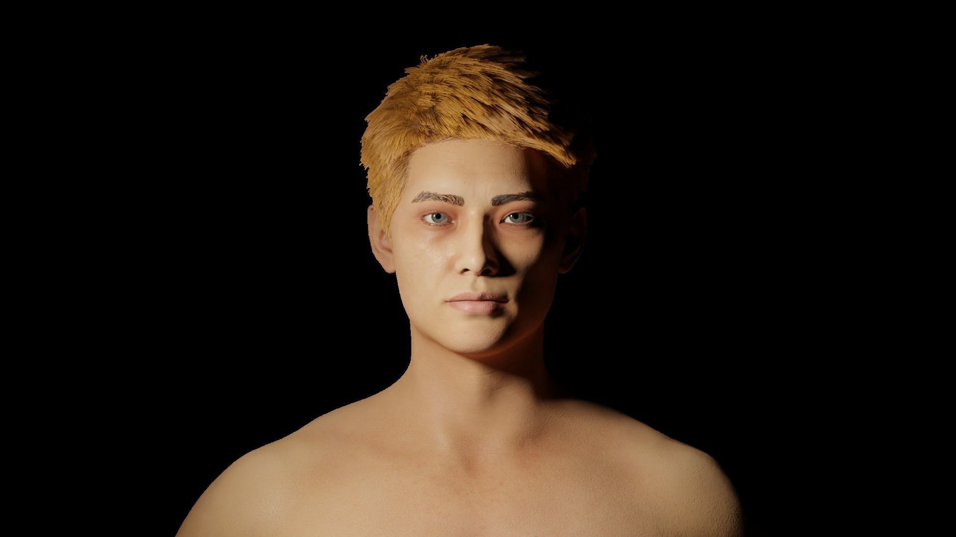 Hyun-Woo Korean realistic rigged Man Blender 3D model_1