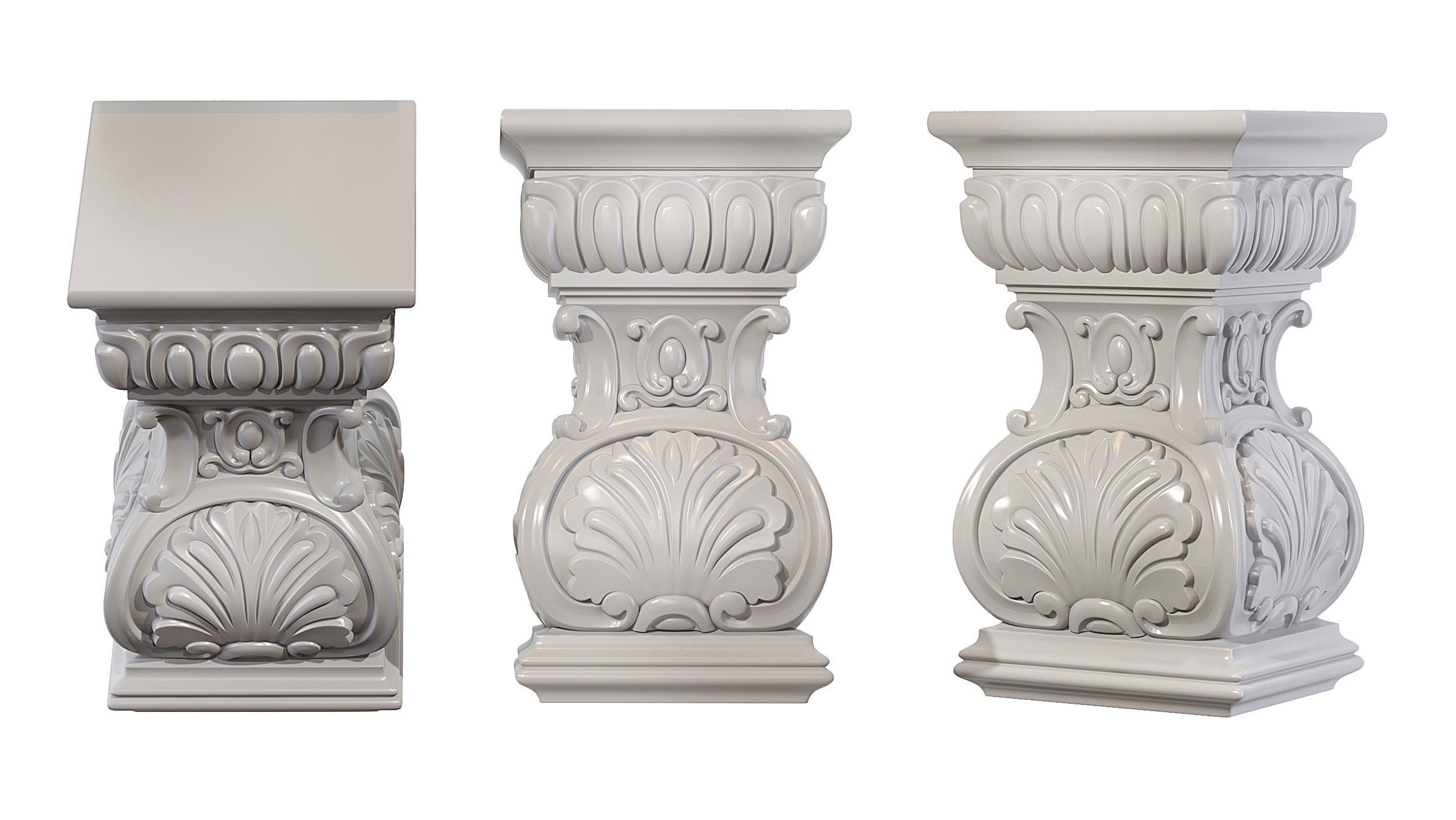 Classic capital 07 3D model_4