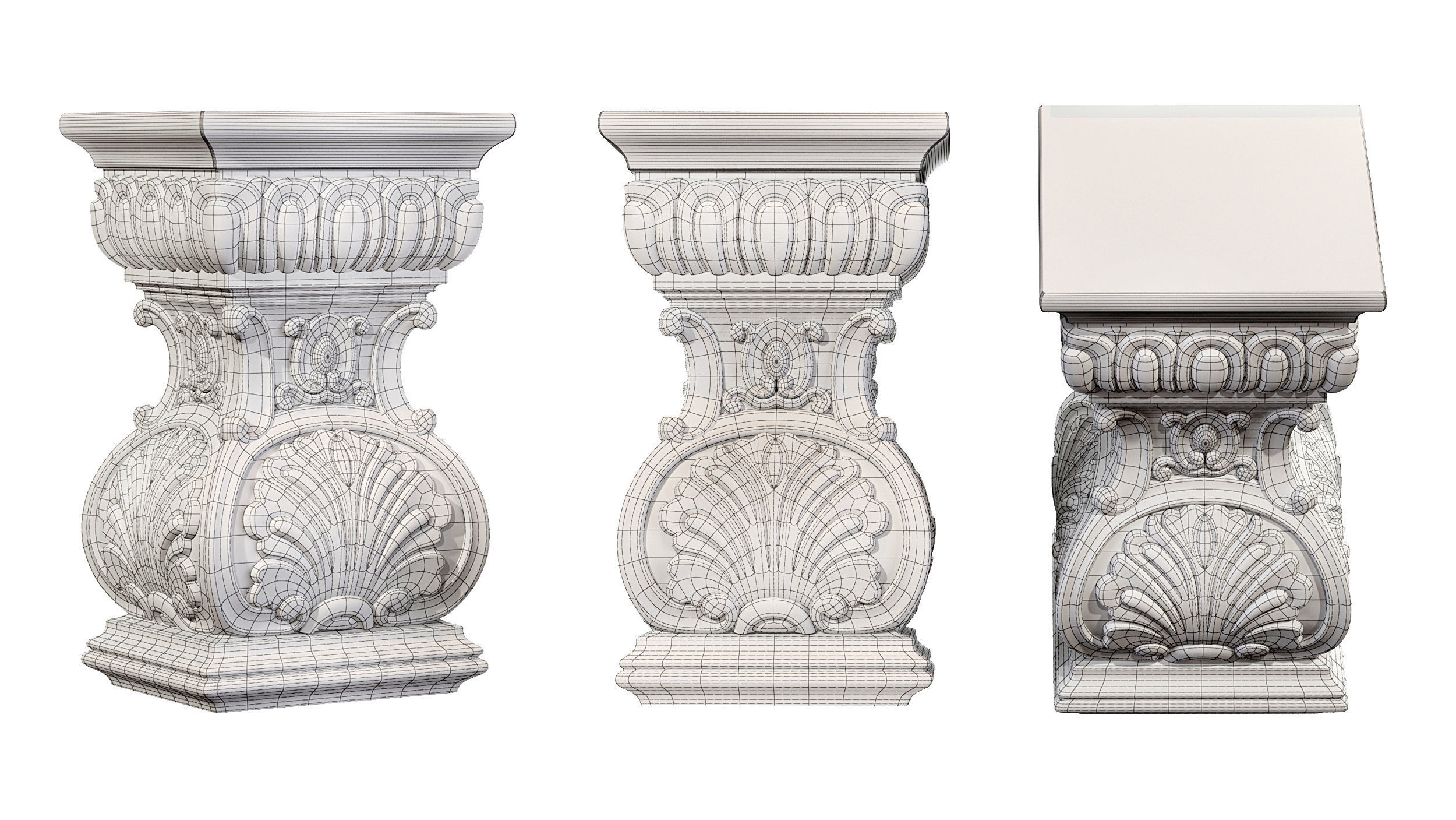 Classic capital 07 3D model_5