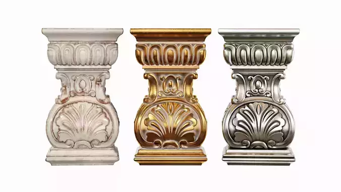 Classic capital 07 3D model