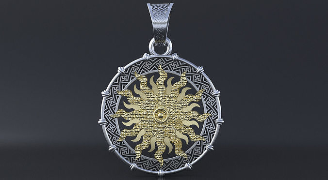 Ancient slavic nordic solar symbol 3D print  or CNC model  3D print model