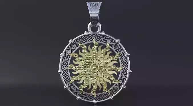 Ancient slavic nordic solar symbol 3D print  or CNC model  3D print model