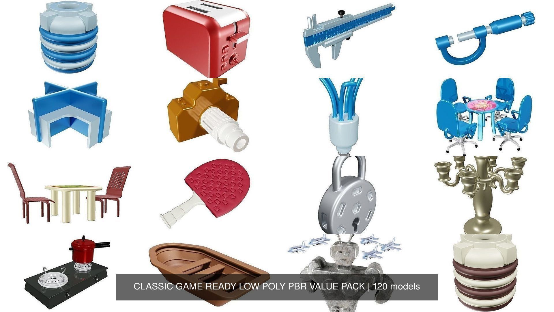 CLASSIC GAME READY LOW POLY PBR VALUE PACK 3D Model Collection_5