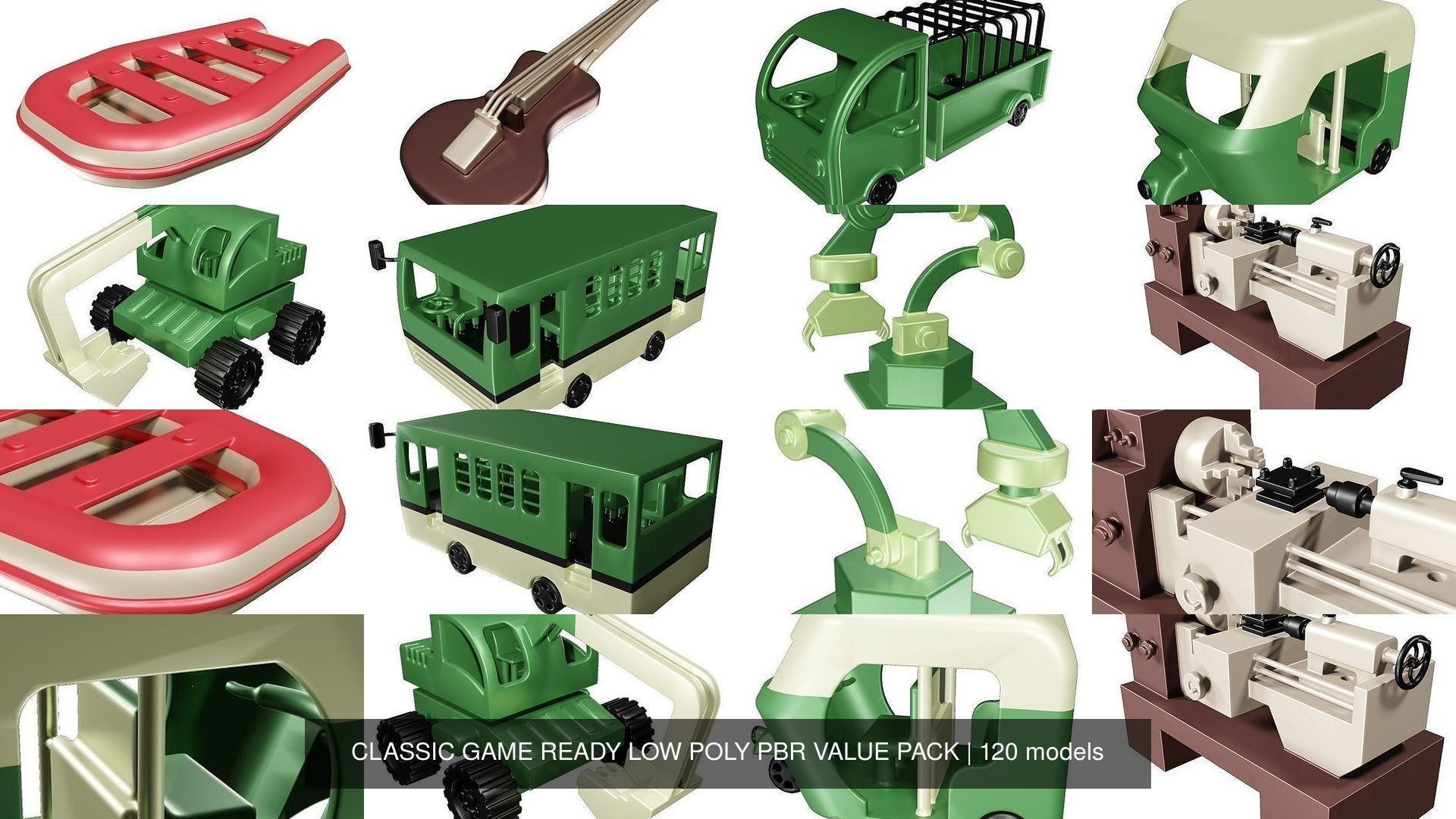 CLASSIC GAME READY LOW POLY PBR VALUE PACK 3D Model Collection_10