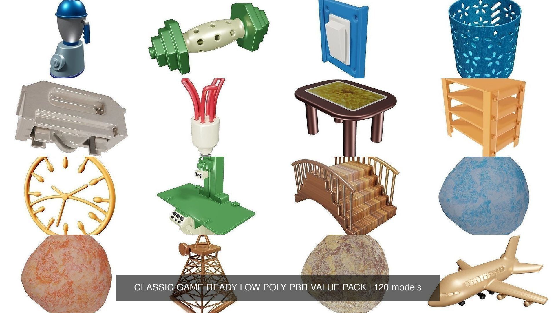 CLASSIC GAME READY LOW POLY PBR VALUE PACK 3D Model Collection_7