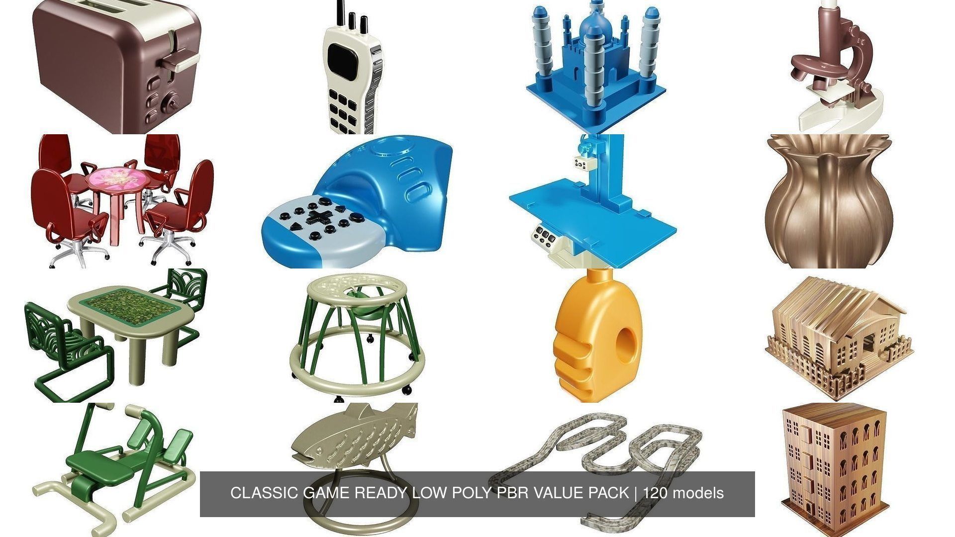 CLASSIC GAME READY LOW POLY PBR VALUE PACK 3D Model Collection_6