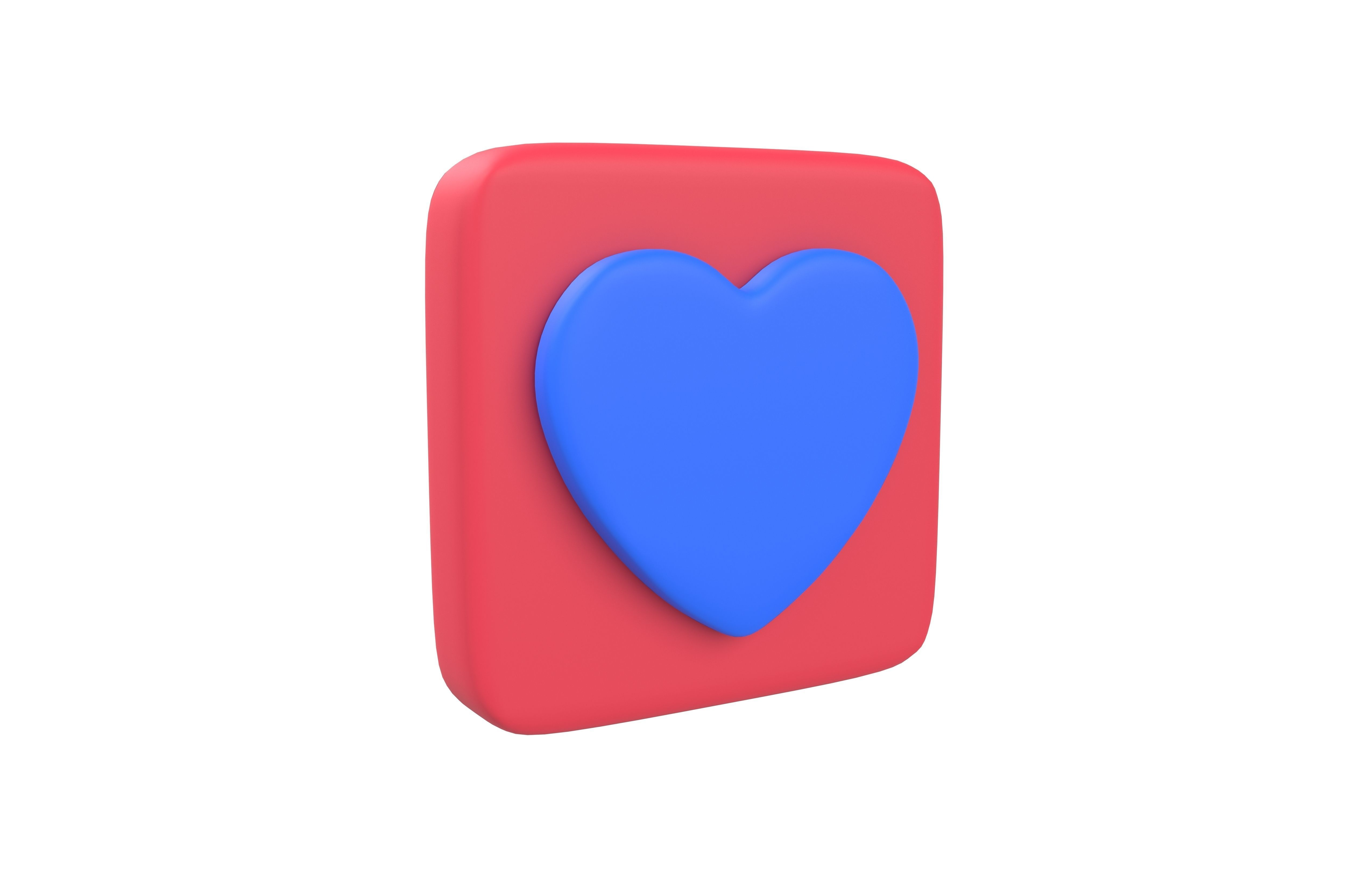 Twitter Heart Decoration v1 006 Low-poly 3D model_1